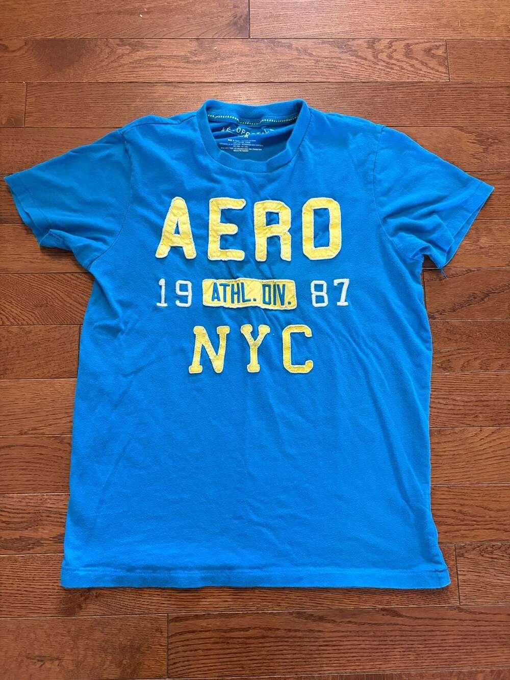 Aeropostale 1987 NYC Athletic Division T-Shirt - Blue - Medium